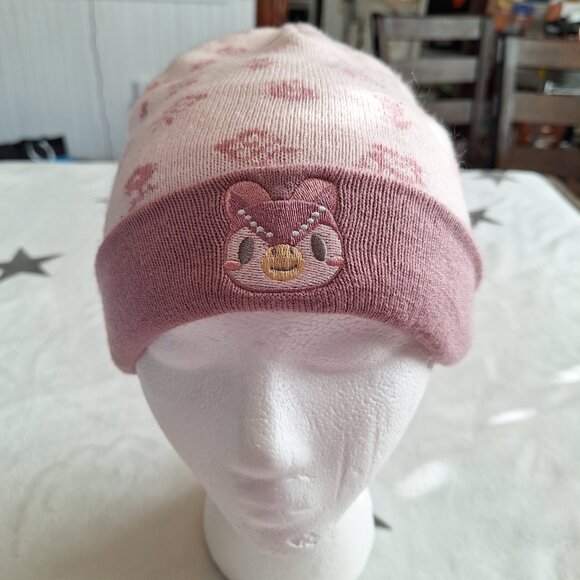 2020 Animal Crossing Herizons Stocking Cap Beanie Celeste Pink Owl‎ Flowers Hat - Picture 2 of 7